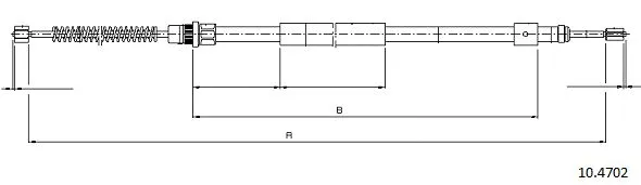 Cable Pull, parking brake (10.4702)