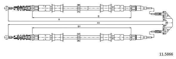 Cable Pull, parking brake (11.5866)