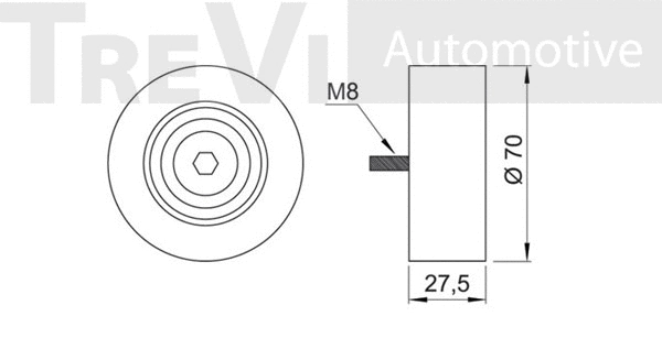 Deflection/Guide Pulley, V-ribbed belt