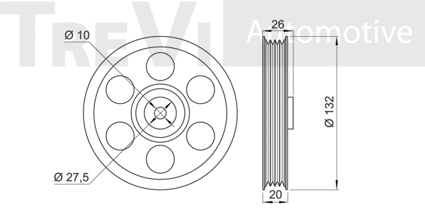 Deflection/Guide Pulley, V-ribbed belt