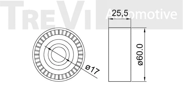 Deflection/Guide Pulley, V-ribbed belt