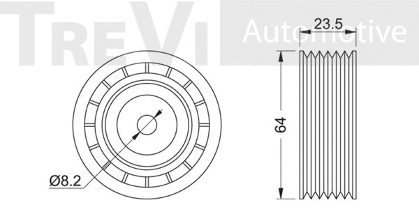 Deflection/Guide Pulley, V-ribbed belt
