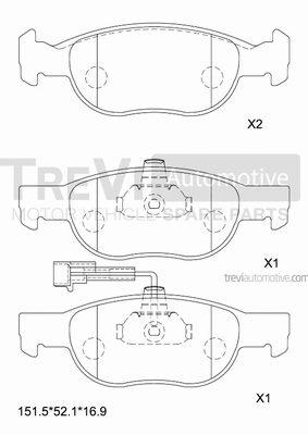 Brake Pad Set, disc brake (PF1042)