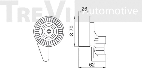Deflection/Guide Pulley, V-ribbed belt