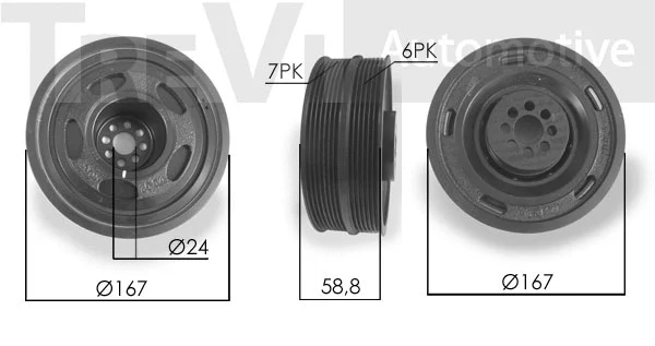 Belt Pulley, crankshaft (PC1236)