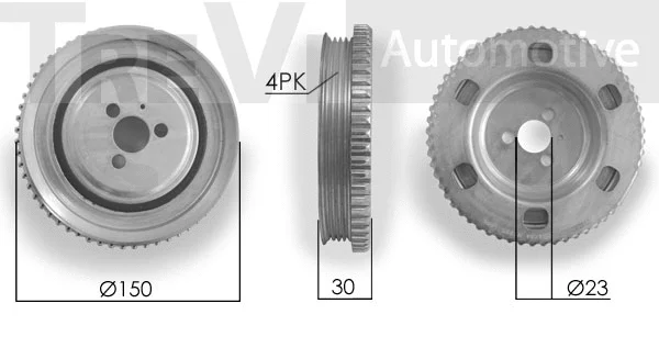 Belt Pulley, crankshaft (PC1141)