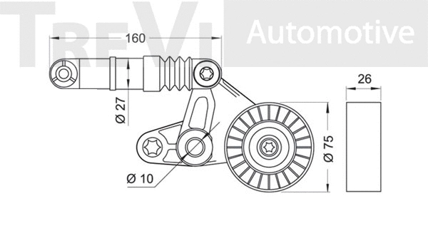 Tensioner Lever, V-ribbed belt