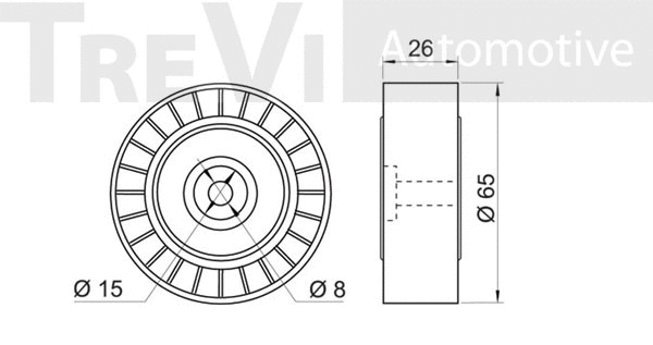 Deflection/Guide Pulley, V-ribbed belt