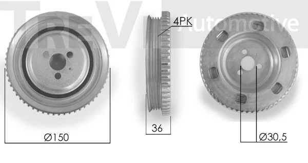 Belt Pulley, crankshaft (PC1151)