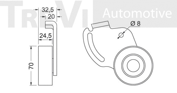 Tensioner Pulley, V-ribbed belt