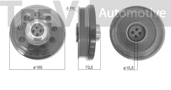 Belt Pulley, crankshaft (PC1274)
