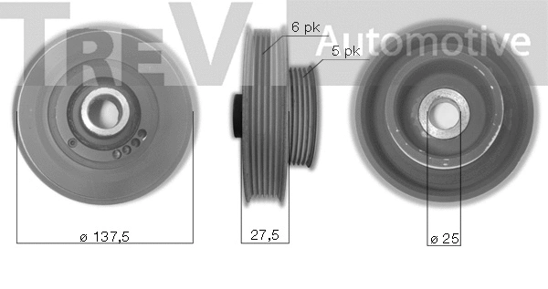 Belt Pulley, crankshaft (PC1205)