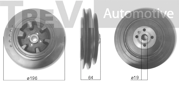 Belt Pulley, crankshaft (PC1282)