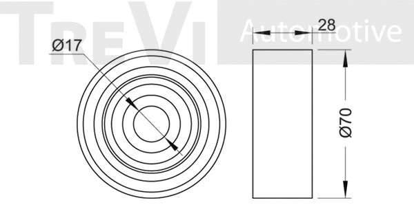 Deflection/Guide Pulley, V-ribbed belt