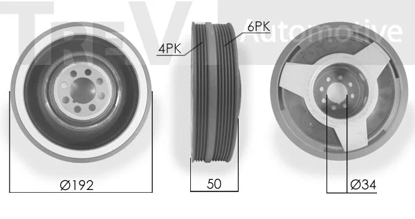 Belt Pulley, crankshaft (PC1026)