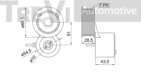 Belt Tensioner, V-ribbed belt