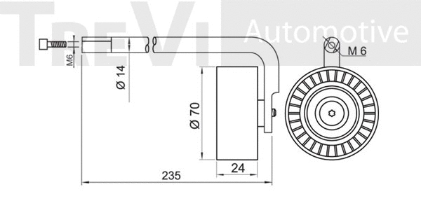Tensioner Pulley, V-ribbed belt