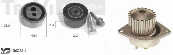 Water Pump & Timing Belt Kit (KD1046HP)