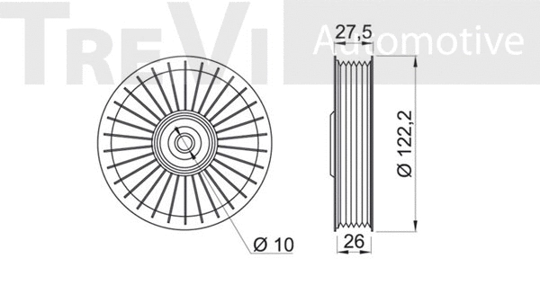 Deflection/Guide Pulley, V-ribbed belt