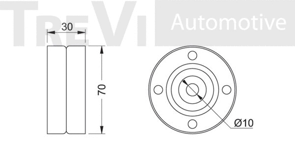 Deflection/Guide Pulley, V-ribbed belt
