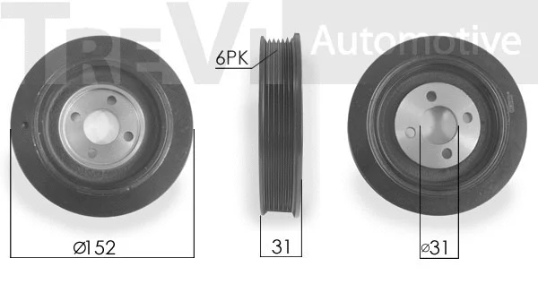 Belt Pulley, crankshaft (PC1081)