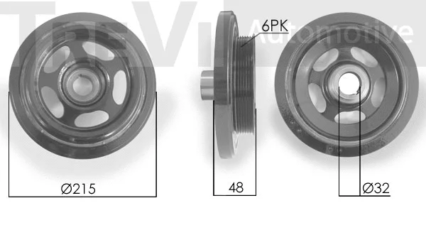 Belt Pulley, crankshaft (PC1108)