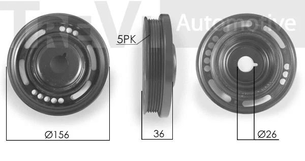 Belt Pulley, crankshaft (PC1102)