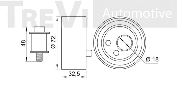 Tensioner Pulley, timing belt (TD1020)