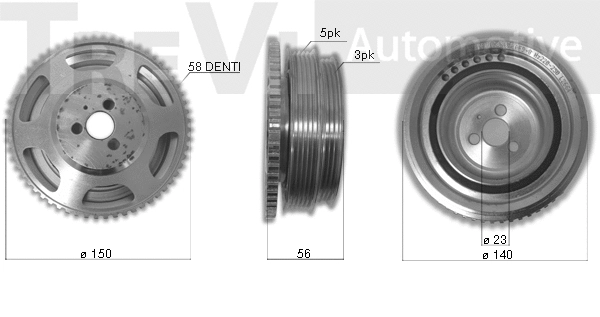 Belt Pulley, crankshaft (PC1171)