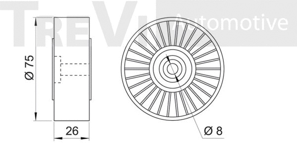 Deflection/Guide Pulley, V-ribbed belt