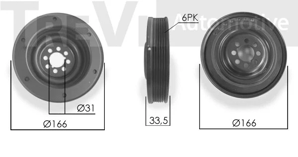 Belt Pulley, crankshaft (PC1243)