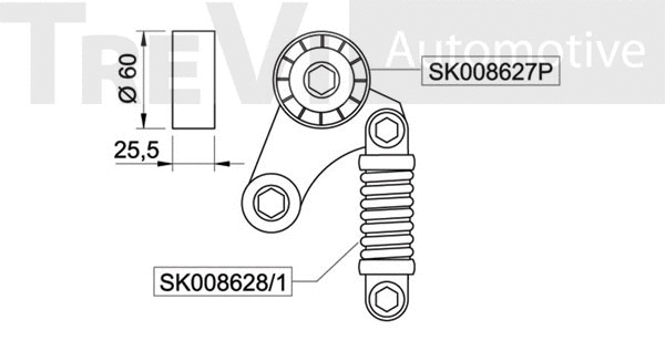 Belt Tensioner, V-ribbed belt