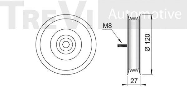 Deflection/Guide Pulley, V-ribbed belt