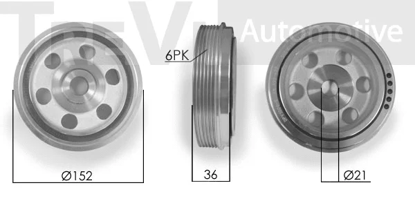 Belt Pulley, crankshaft (PC1043)