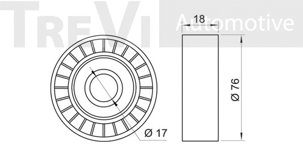 Deflection/Guide Pulley, V-ribbed belt