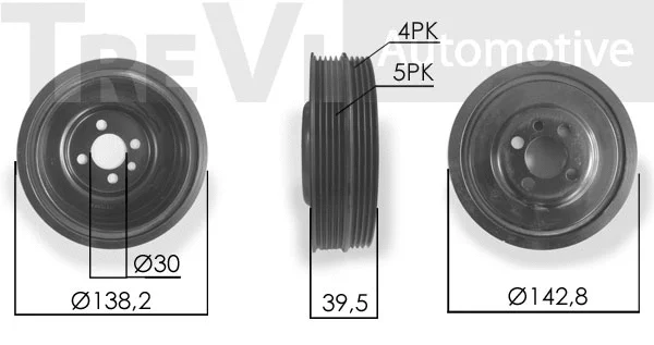 Belt Pulley, crankshaft (PC1064)
