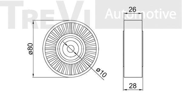 Deflection/Guide Pulley, V-ribbed belt
