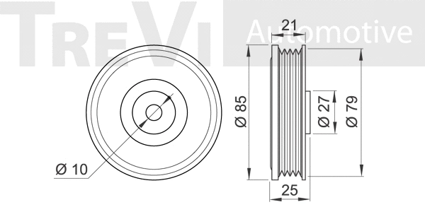 Deflection/Guide Pulley, V-ribbed belt