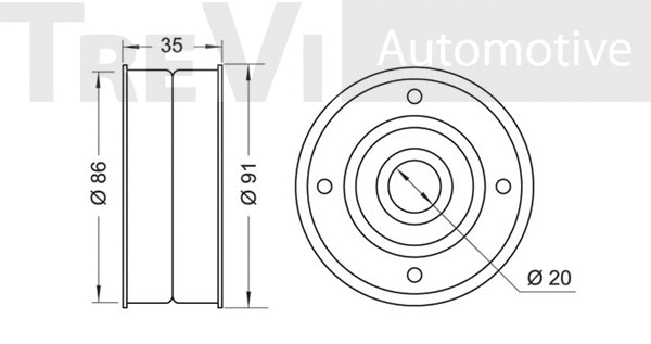 Deflection/Guide Pulley, V-ribbed belt