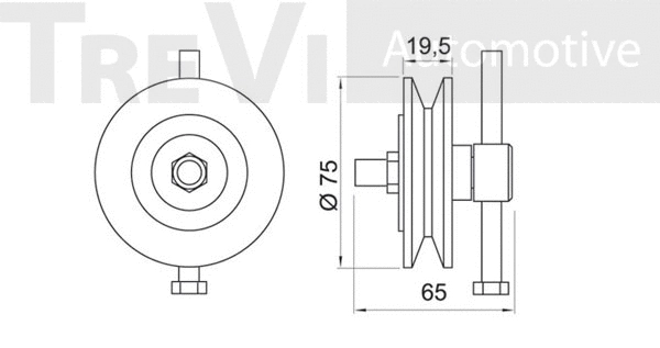 Deflection/Guide Pulley, V-ribbed belt