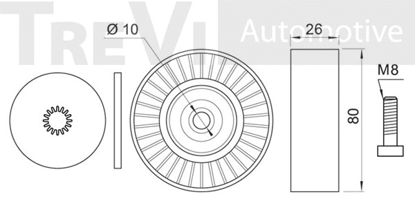 Deflection/Guide Pulley, V-ribbed belt