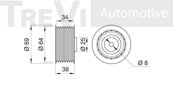 Tensioner Pulley, V-ribbed belt