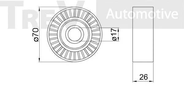 Deflection/Guide Pulley, V-ribbed belt