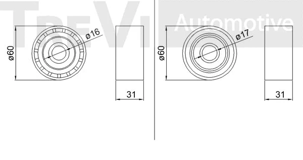 Deflection/Guide Pulley, V-ribbed belt