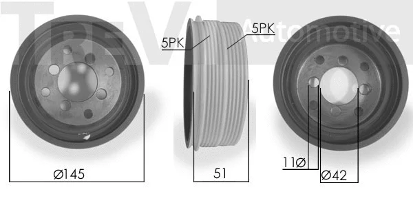 Belt Pulley, crankshaft (PC1200)