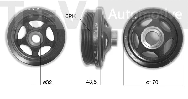 Belt Pulley, crankshaft (PC1265)