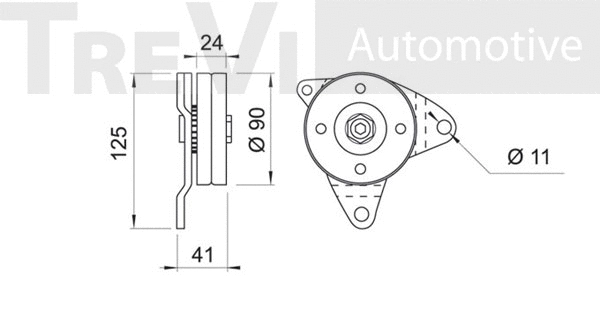 Deflection/Guide Pulley, V-ribbed belt