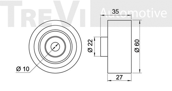 Deflection/Guide Pulley, V-ribbed belt