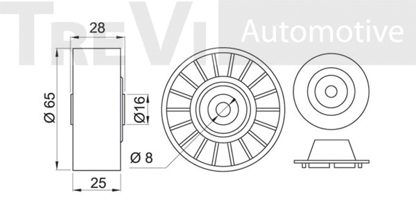 Deflection/Guide Pulley, V-ribbed belt