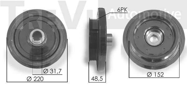 Belt Pulley, crankshaft (PC1230)